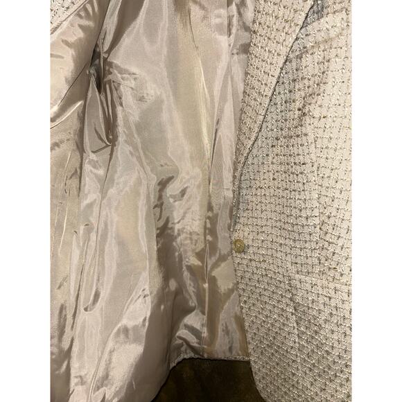 Calvin Klein Preppy Academia Professional Cream Textured Blazer - Picture 4 of 10